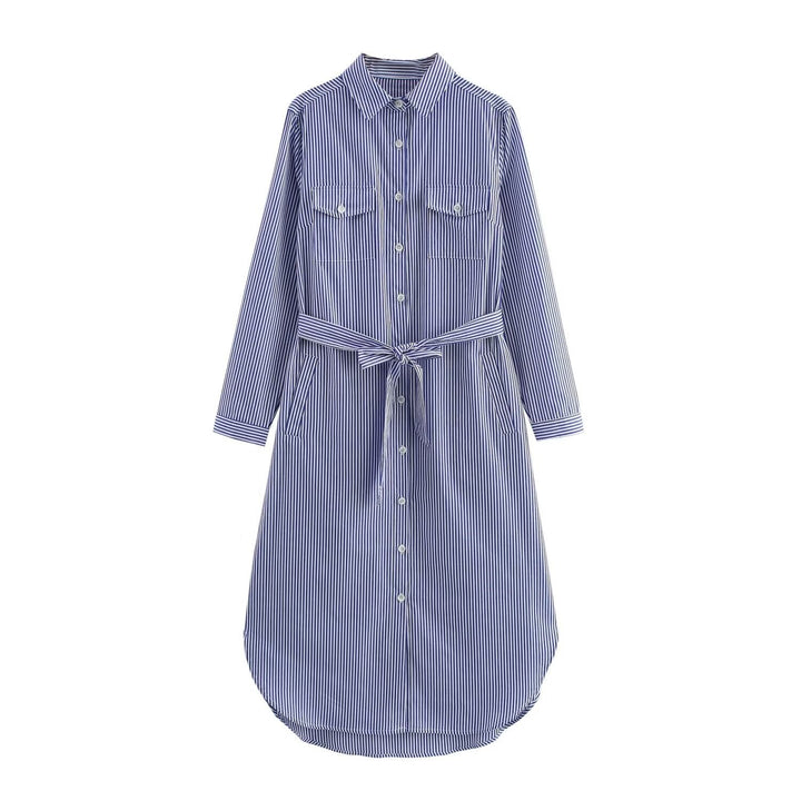 Dames skjortklänning med justerbart bälte Mirla-Eva Jonsson