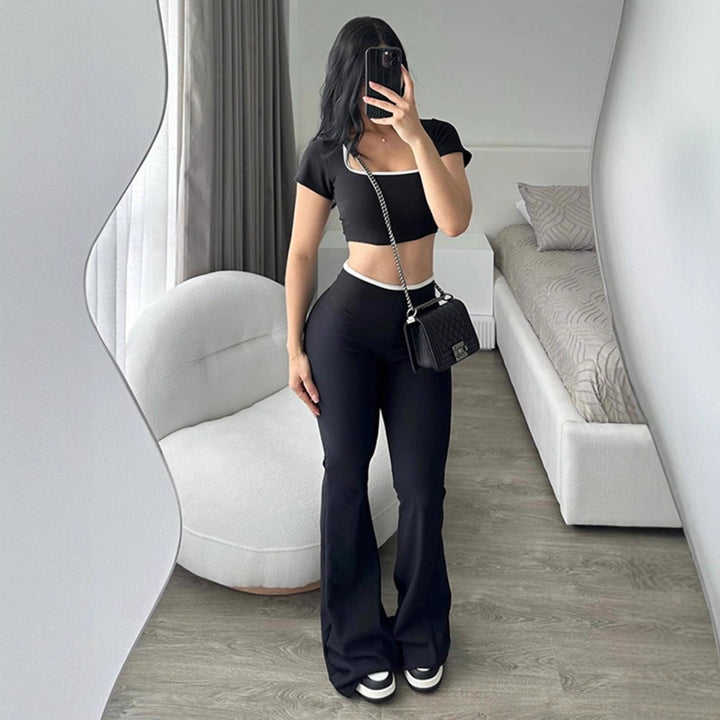 Dames sporty two-piece set with wide leg and short top Mirla-Eva Jonsson