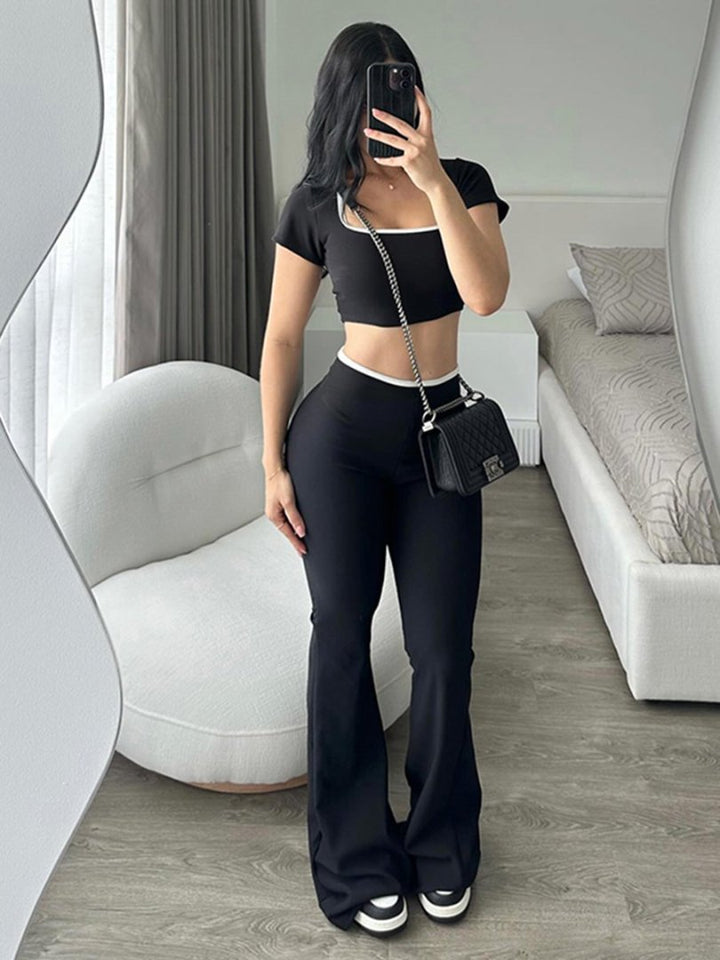 Dames sporty two-piece set with wide leg and short top Mirla-Eva Jonsson