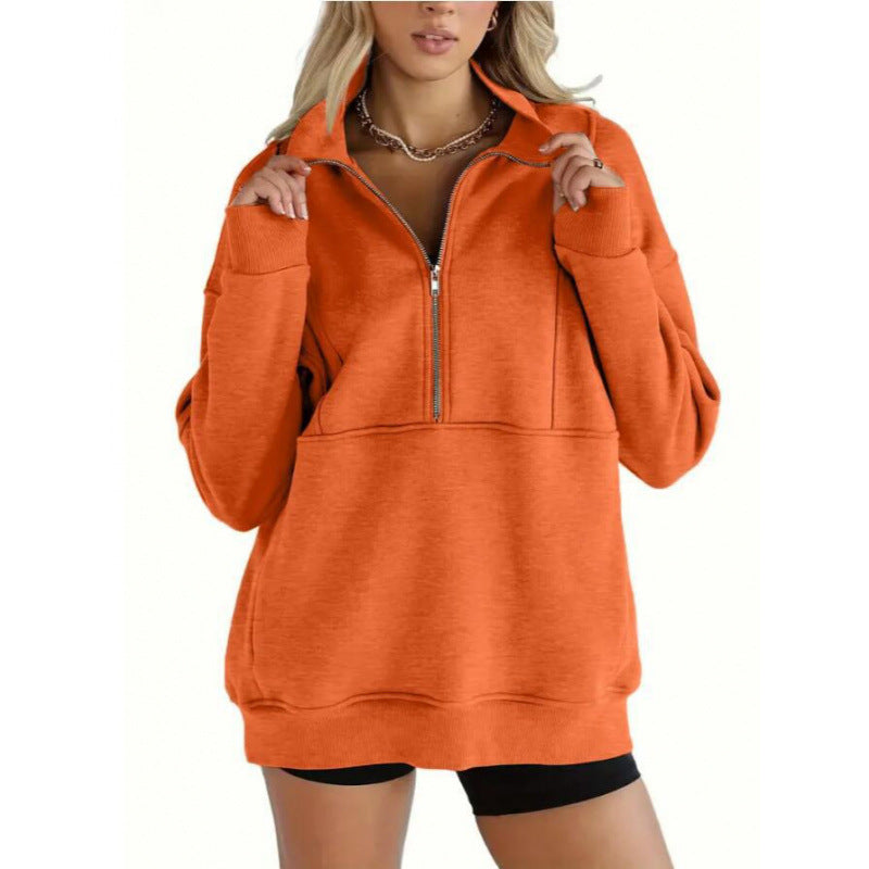 Dames sweatshirt med halv dragkedja och oversized passform Mirla-Eva Jonsson