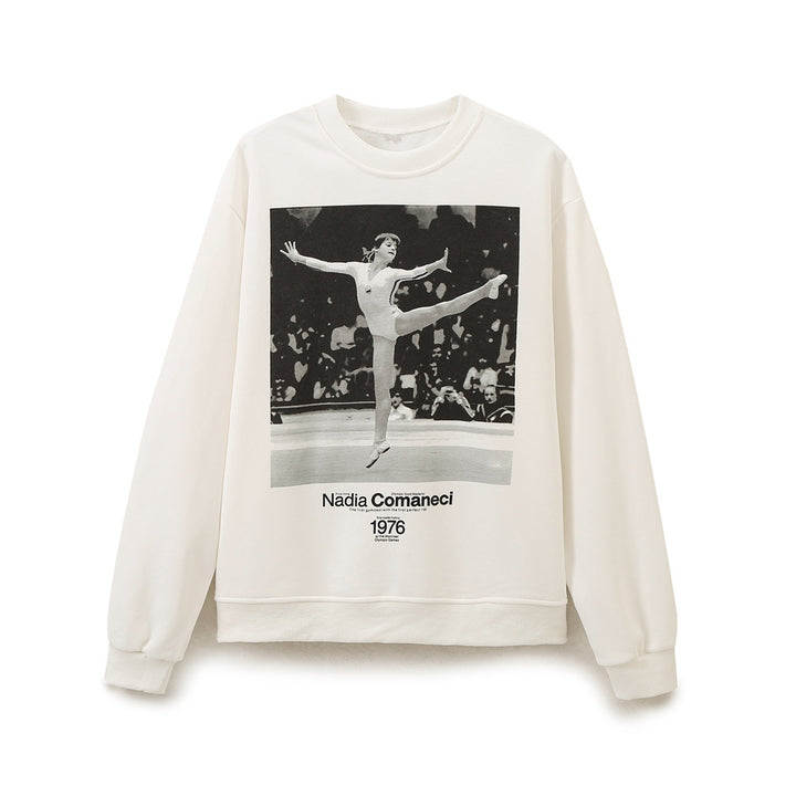 Dames sweatshirt med nostalgisk tryck Mirla-Eva Jonsson
