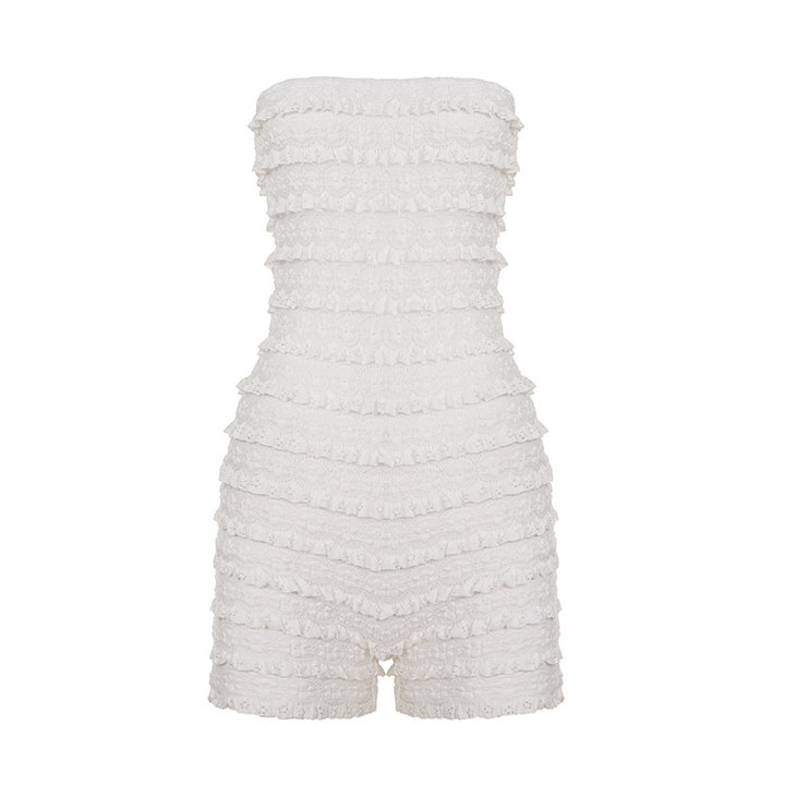 Dames top met ruffles en elastisch ontwerp Mirla-Eva Jonsson