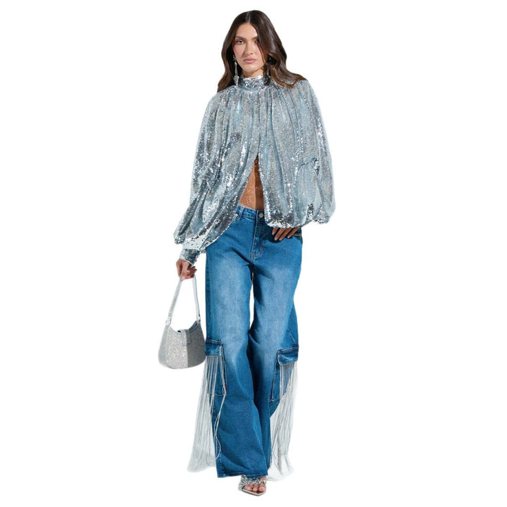 Dames utility-jeans med fransar och cargofickor Mirla-Eva Jonsson