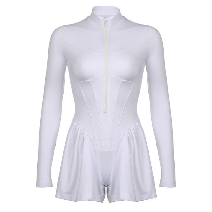 Damess one-piece badpak met flounces en smalle bandjes Mirla-Eva Jonsson