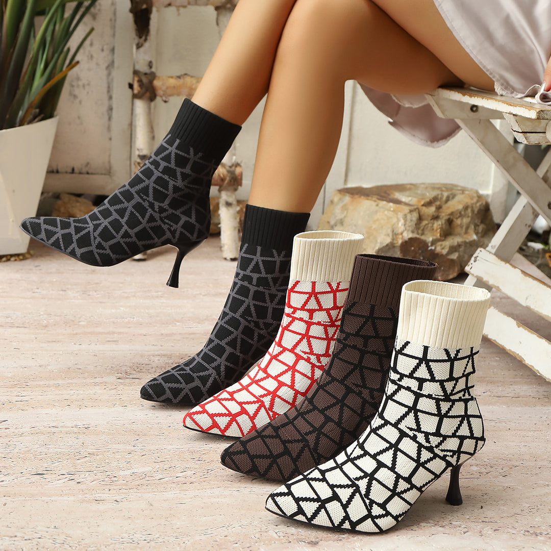 Damestövlar begränsade sockskor med elegant klack Mirla-Eva Jonsson