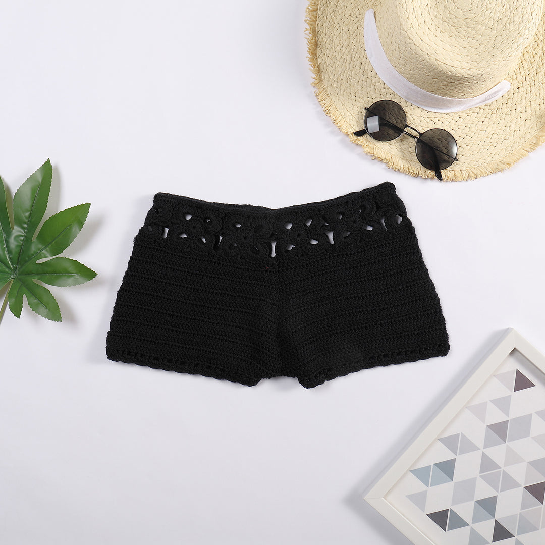 Damevirkade shorts med blommig midja Mirla-Eva Jonsson