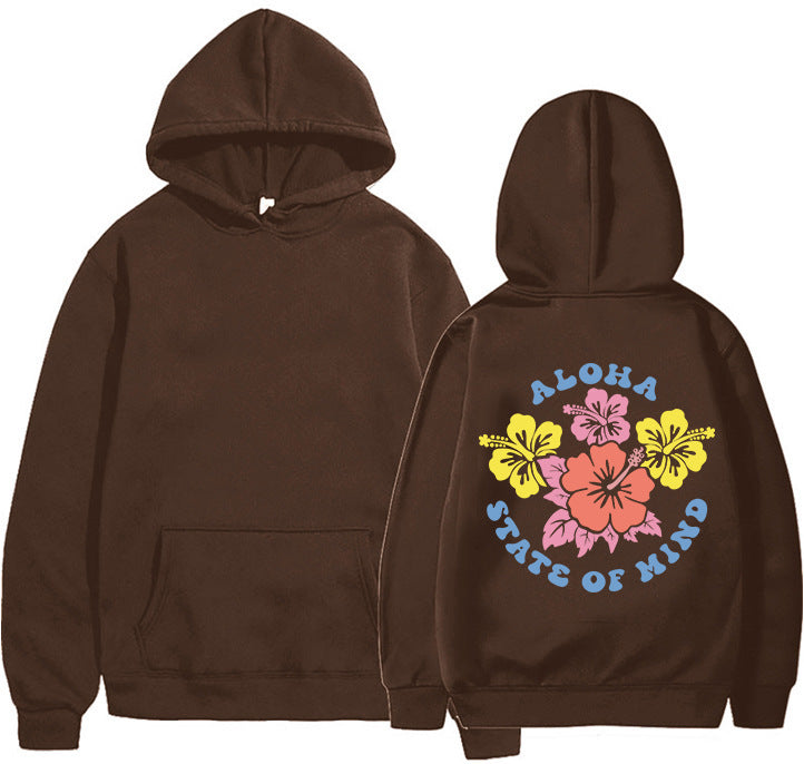 Damhoodie med blommig aloha-design och bekväm passform Mirla-Eva Jonsson