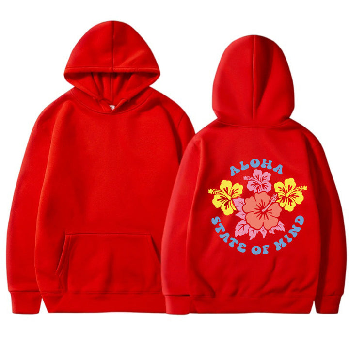 Damhoodie med blommig aloha-design och bekväm passform Mirla-Eva Jonsson