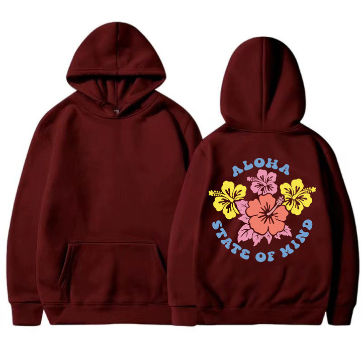 Damhoodie med blommig aloha-design och bekväm passform Mirla-Eva Jonsson