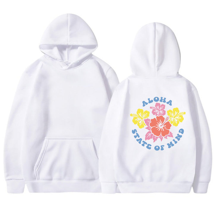 Damhoodie med blommig aloha-design och bekväm passform Mirla-Eva Jonsson