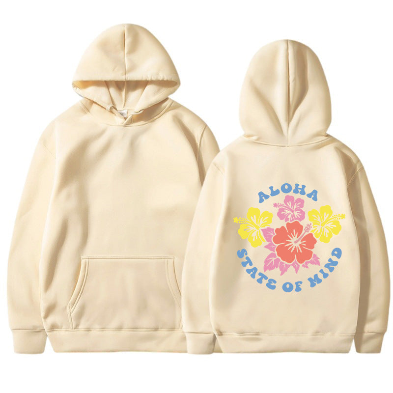 Damhoodie med blommig aloha-design och bekväm passform Mirla-Eva Jonsson