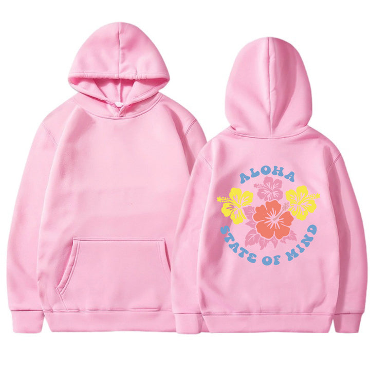 Damhoodie med blommig aloha-design och bekväm passform Mirla-Eva Jonsson