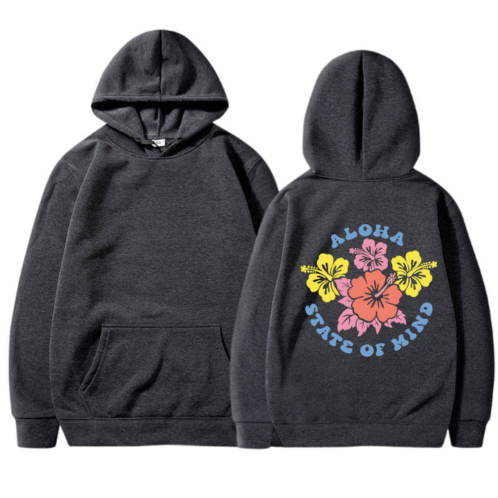 Damhoodie med blommig aloha-design och bekväm passform Mirla-Eva Jonsson