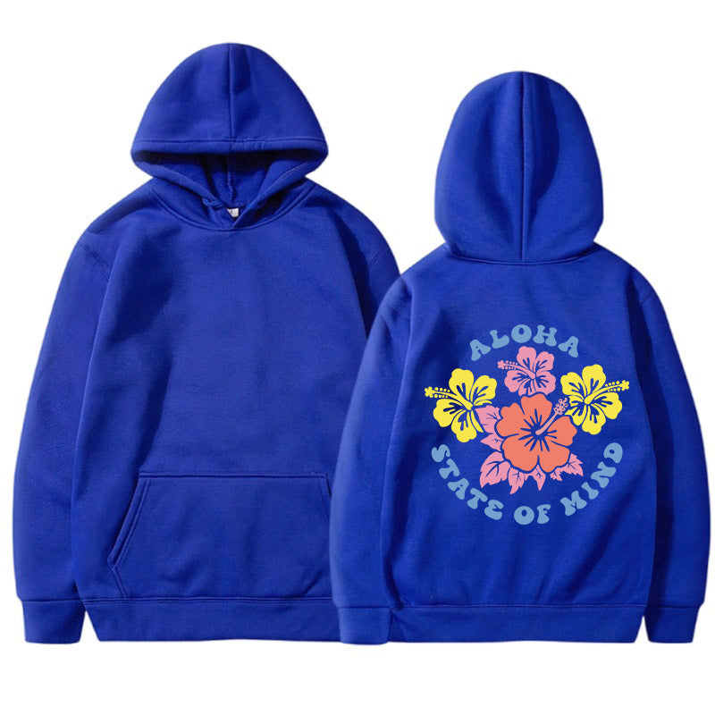 Damhoodie med blommig aloha-design och bekväm passform Mirla-Eva Jonsson
