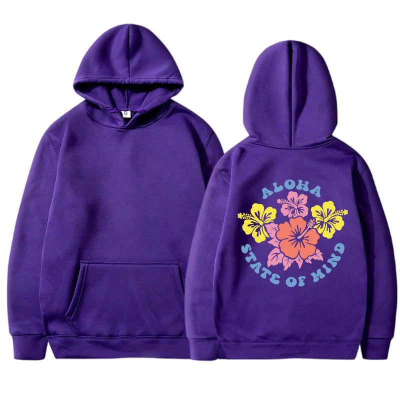 Damhoodie med blommig aloha-design och bekväm passform Mirla-Eva Jonsson