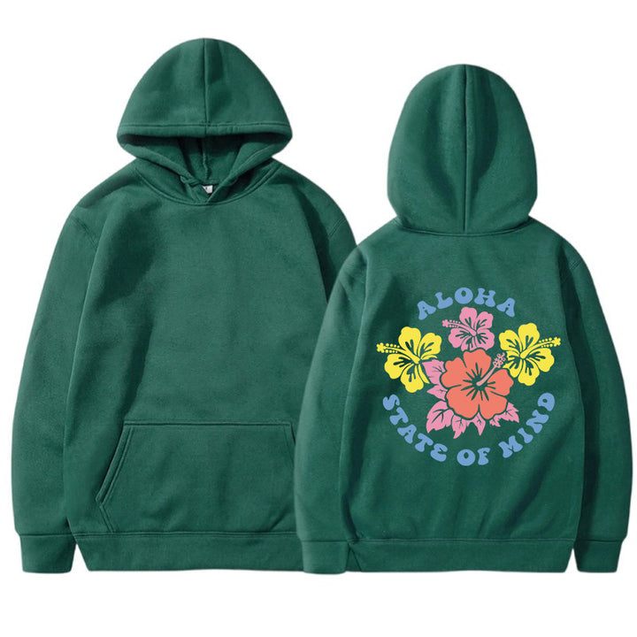 Damhoodie med blommig aloha-design och bekväm passform Mirla-Eva Jonsson