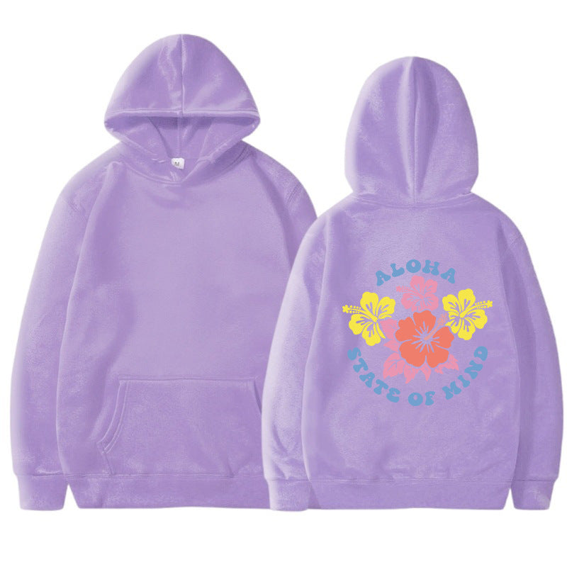 Damhoodie med blommig aloha-design och bekväm passform Mirla-Eva Jonsson