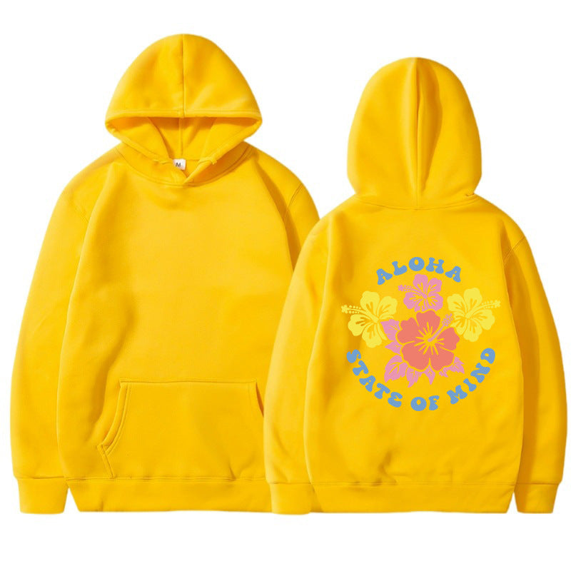 Damhoodie med blommig aloha-design och bekväm passform Mirla-Eva Jonsson