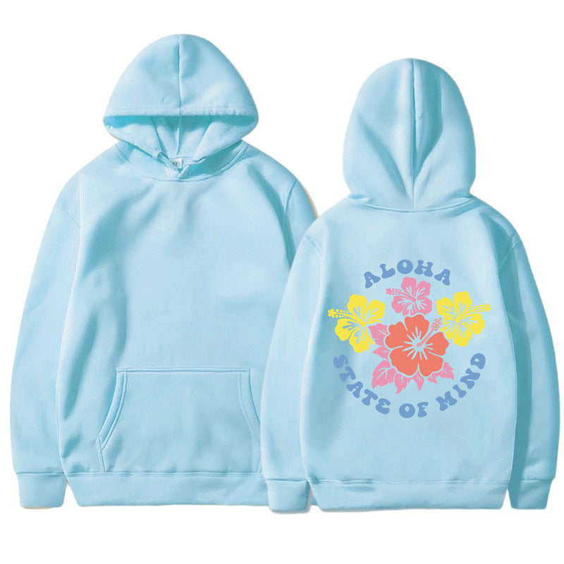 Damhoodie med blommig aloha-design och bekväm passform Mirla-Eva Jonsson