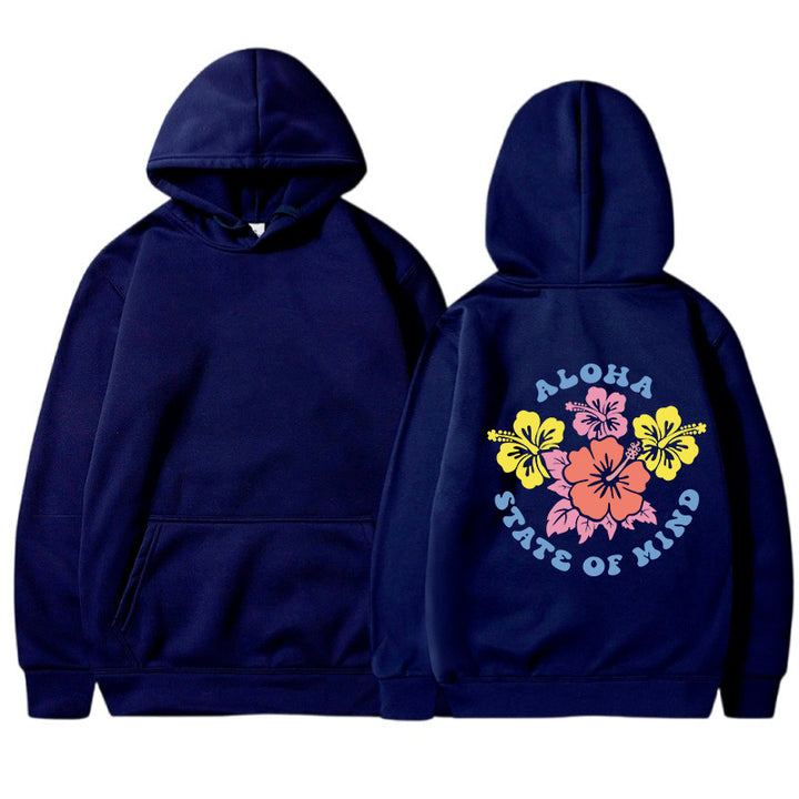 Damhoodie med blommig aloha-design och bekväm passform Mirla-Eva Jonsson