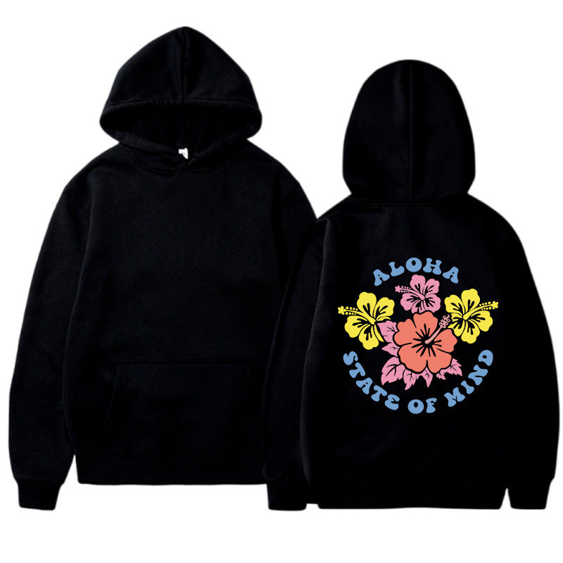 Damhoodie med blommig aloha-design och bekväm passform Mirla-Eva Jonsson