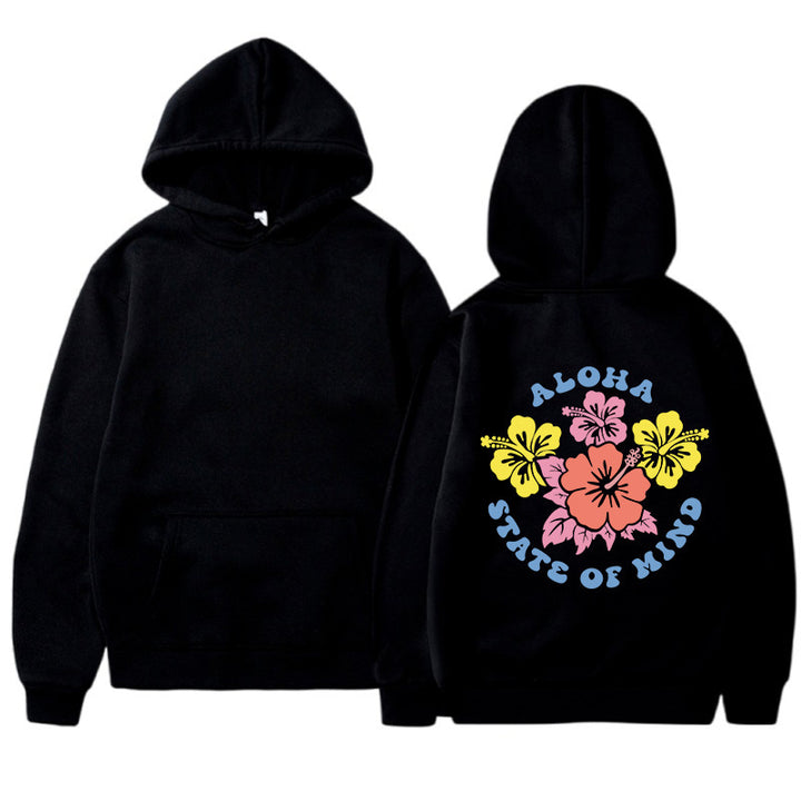 Damhoodie med blommig aloha-design och bekväm passform Mirla-Eva Jonsson