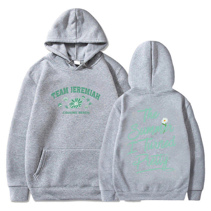 Damhoodie med blommönster och kreativt tryck Mirla-Eva Jonsson