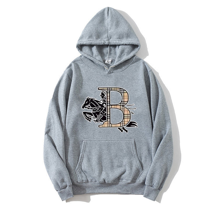 Damhoodie med ett stiligt hästmotiv och lyxig font Mirla-Eva Jonsson