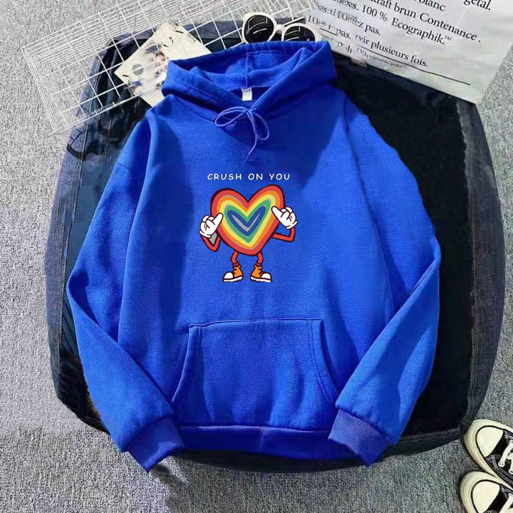 Damhoodie med färgglad hjärtdesign Mirla-Eva Jonsson