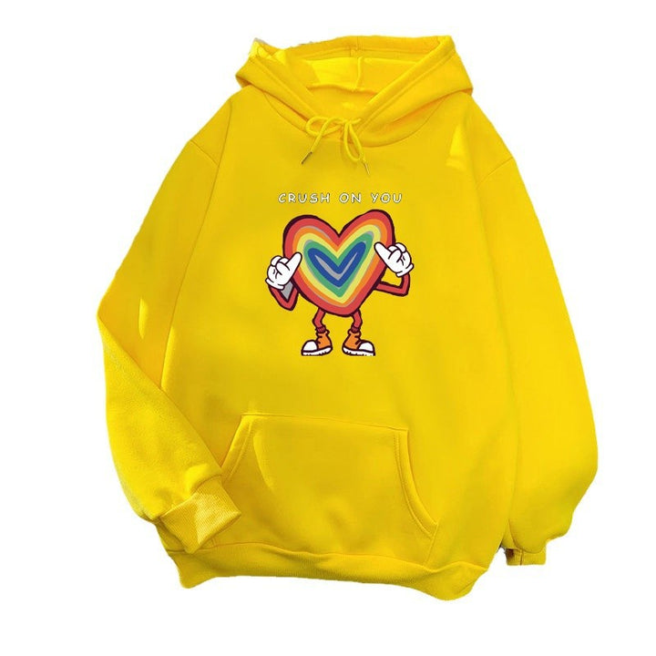 Damhoodie med färgglad hjärtdesign Mirla-Eva Jonsson