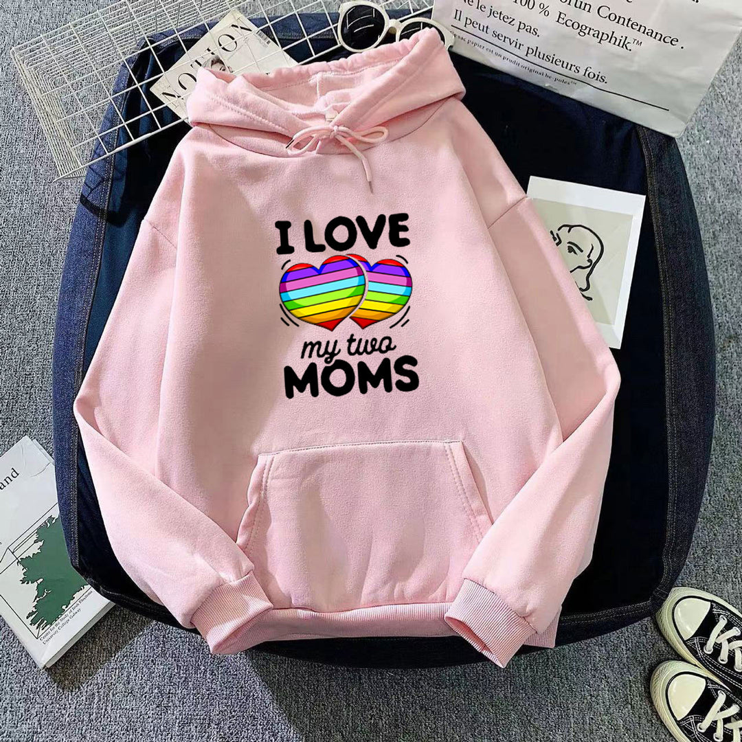 Damhoodie med färgglad hjärtdesign Mirla-Eva Jonsson