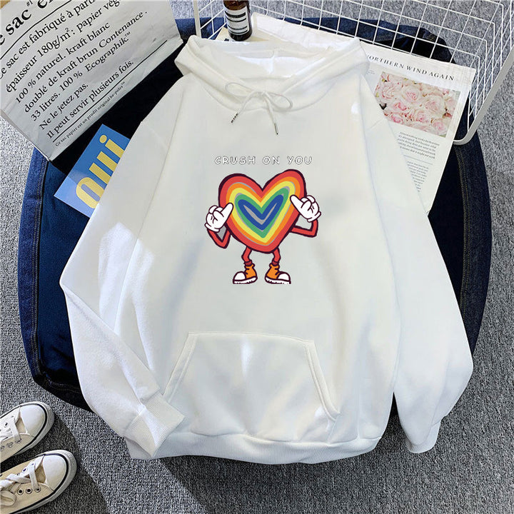 Damhoodie med färgglad hjärtdesign Mirla-Eva Jonsson