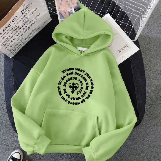 Damhoodie med inspirerande motiv Mirla-Eva Jonsson