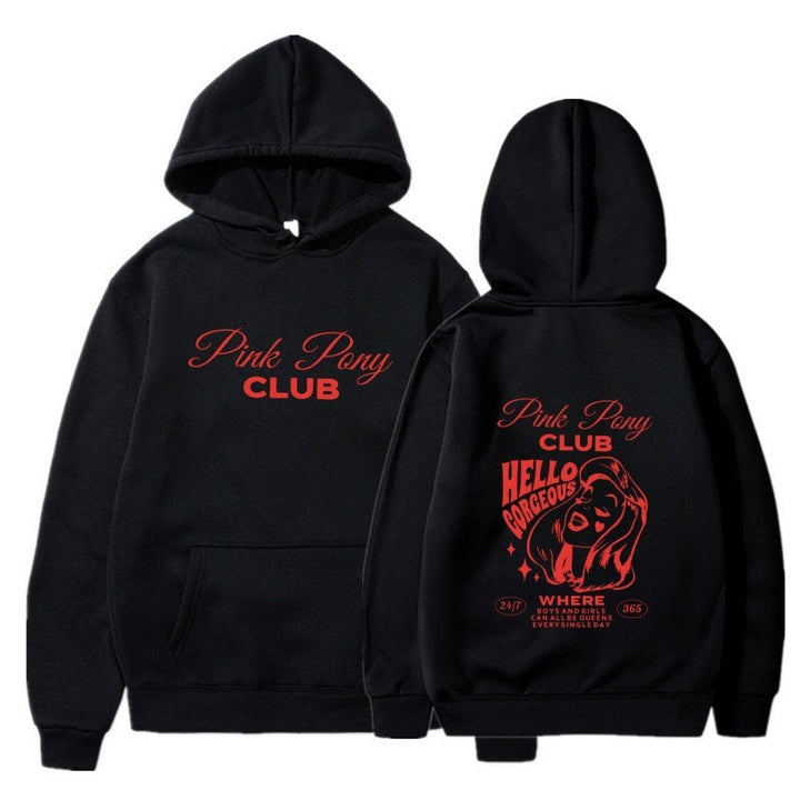 Damhoodie med kreativ grafisk design Mirla-Eva Jonsson