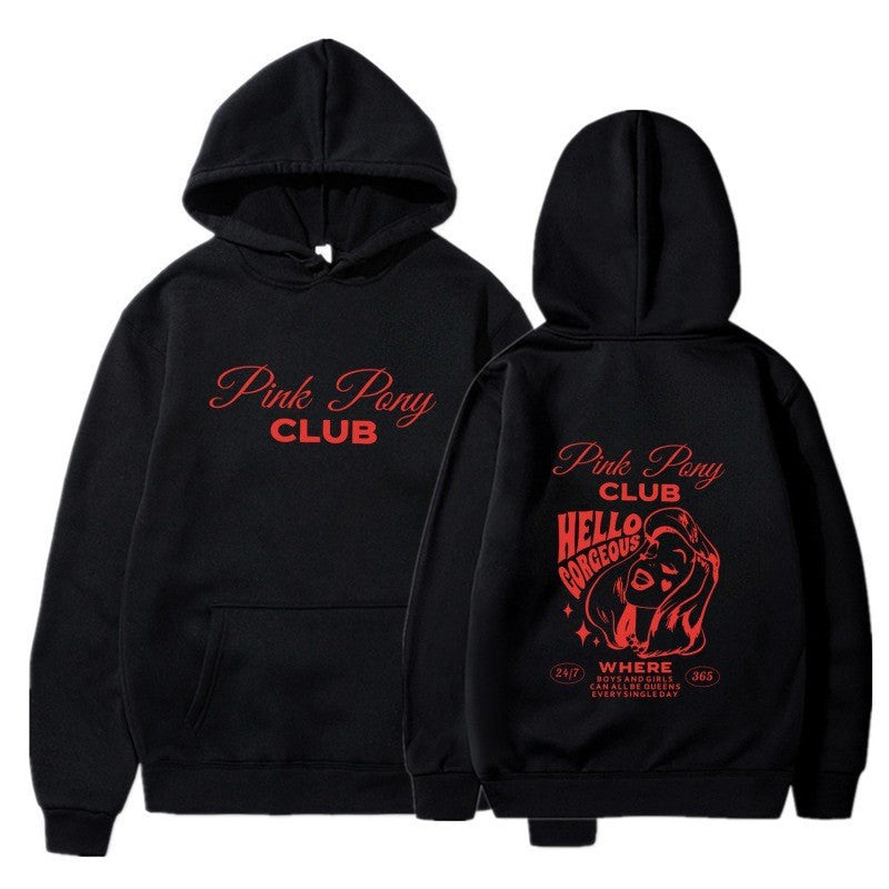Damhoodie med kreativ grafisk design Mirla-Eva Jonsson