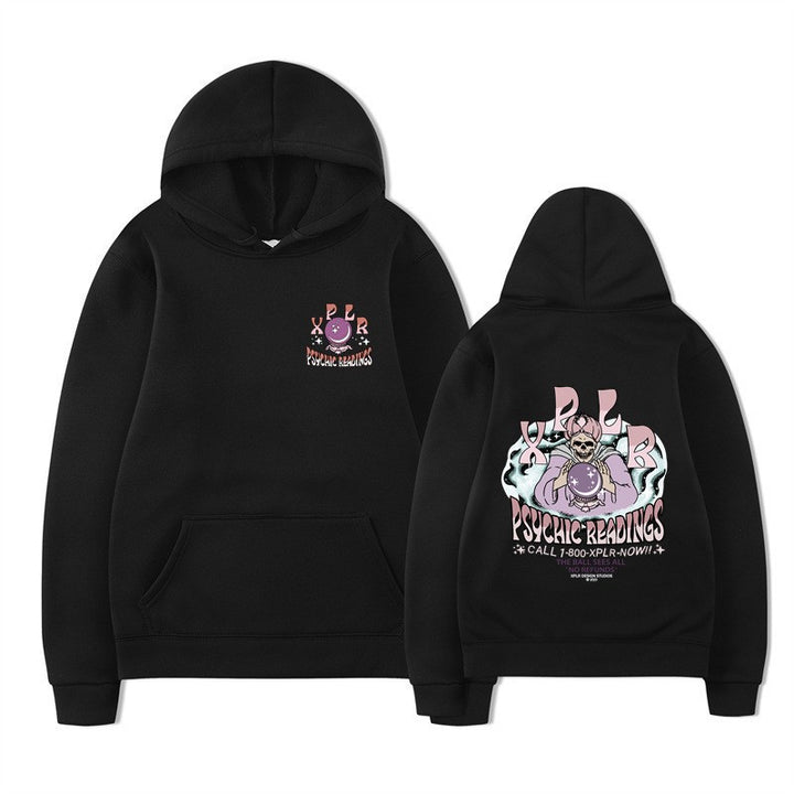 Damhoodie med kreativ grafisk design Mirla-Eva Jonsson