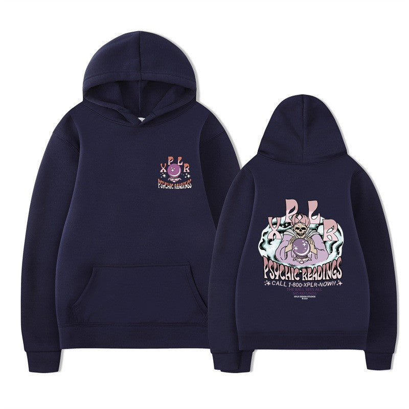 Damhoodie med kreativ grafisk design Mirla-Eva Jonsson