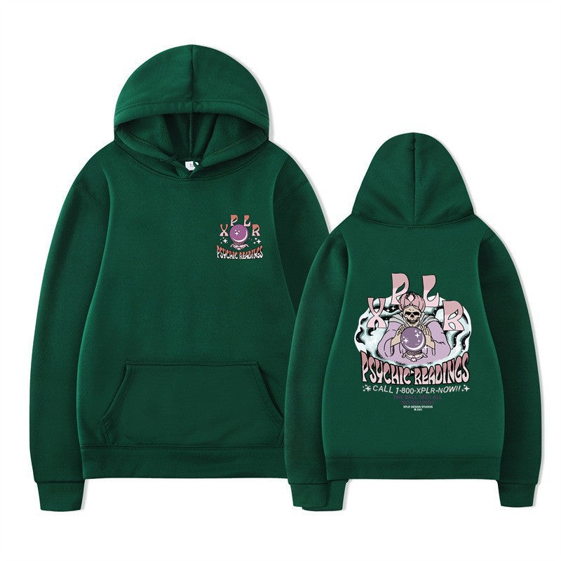 Damhoodie med kreativ grafisk design Mirla-Eva Jonsson