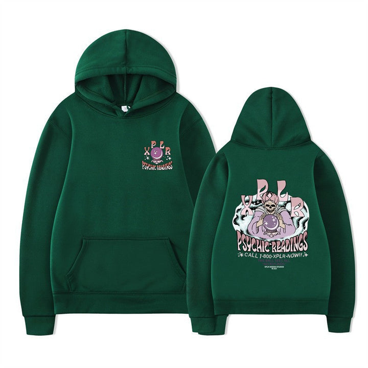 Damhoodie med kreativ grafisk design Mirla-Eva Jonsson