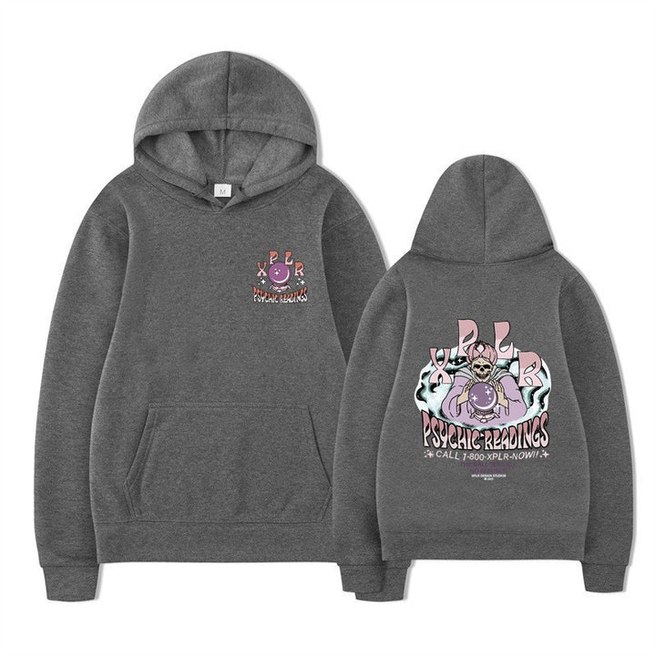 Damhoodie med kreativ grafisk design Mirla-Eva Jonsson