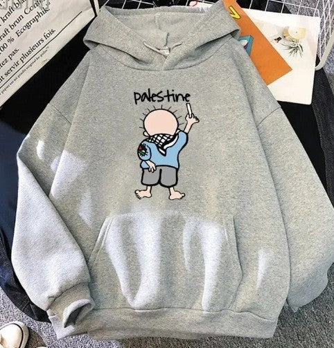 Damhoodie med kreativ illustrationsdesign Mirla-Eva Jonsson
