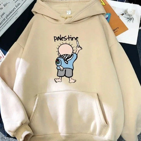 Damhoodie med kreativ illustrationsdesign Mirla-Eva Jonsson