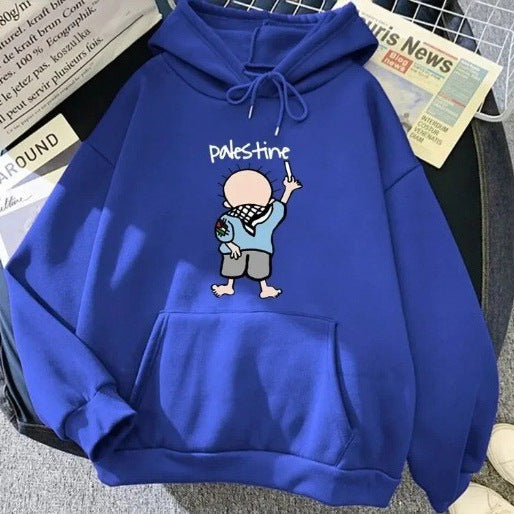 Damhoodie med kreativ illustrationsdesign Mirla-Eva Jonsson