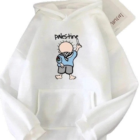 Damhoodie med kreativ illustrationsdesign Mirla-Eva Jonsson