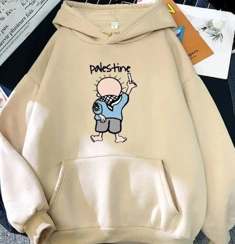 Damhoodie med kreativ illustrationsdesign Mirla-Eva Jonsson