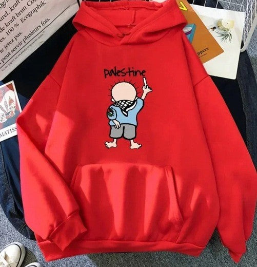 Damhoodie med kreativ illustrationsdesign Mirla-Eva Jonsson