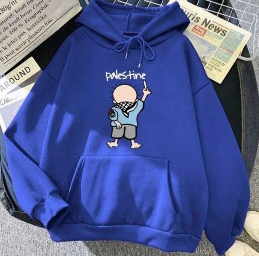 Damhoodie med kreativ illustrationsdesign Mirla-Eva Jonsson