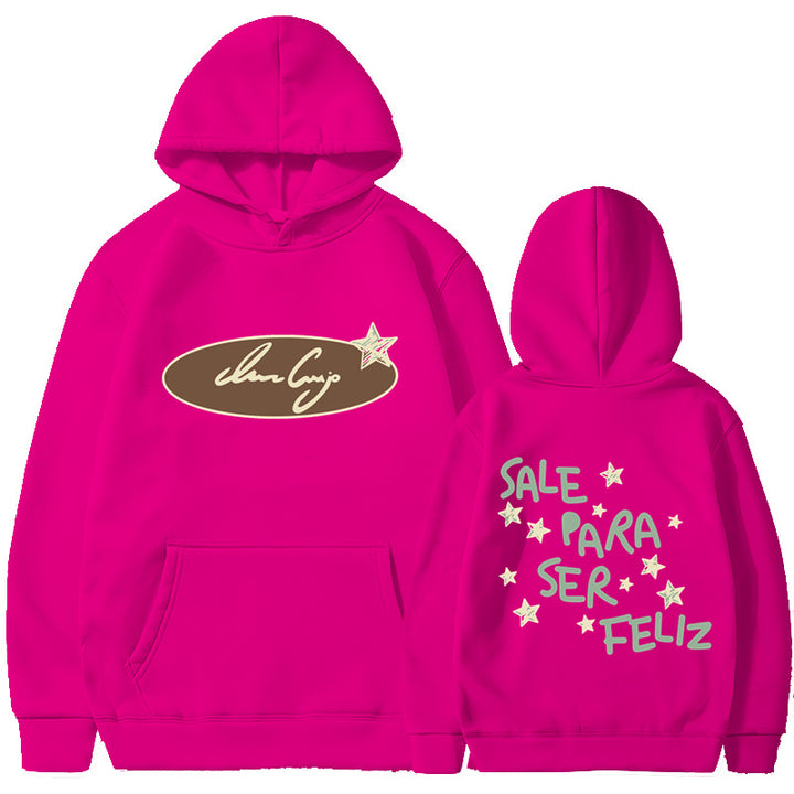 Damhoodie med kreativ text och iögonfallande design Mirla-Eva Jonsson