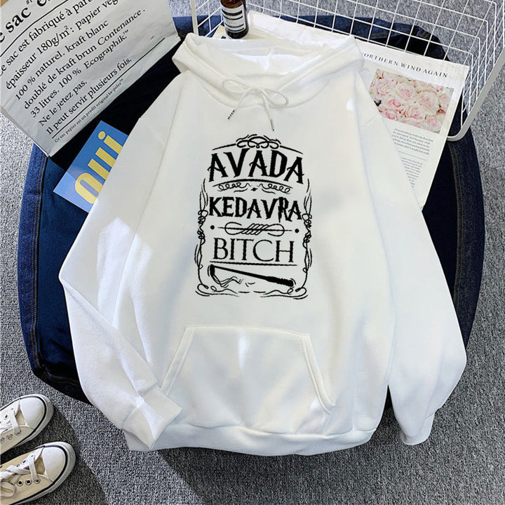 Damhoodie med kreativt grafiskt design Mirla-Eva Jonsson
