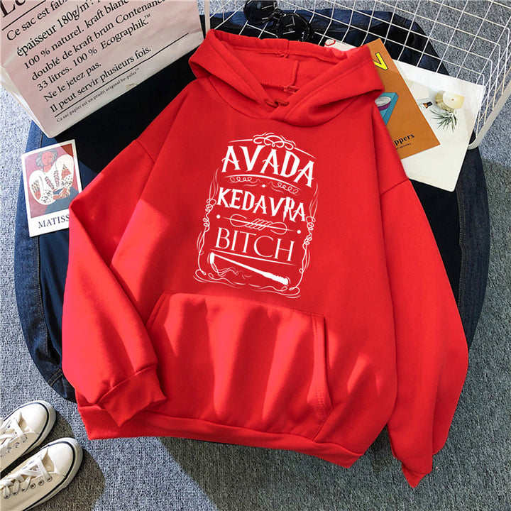 Damhoodie med kreativt grafiskt design Mirla-Eva Jonsson